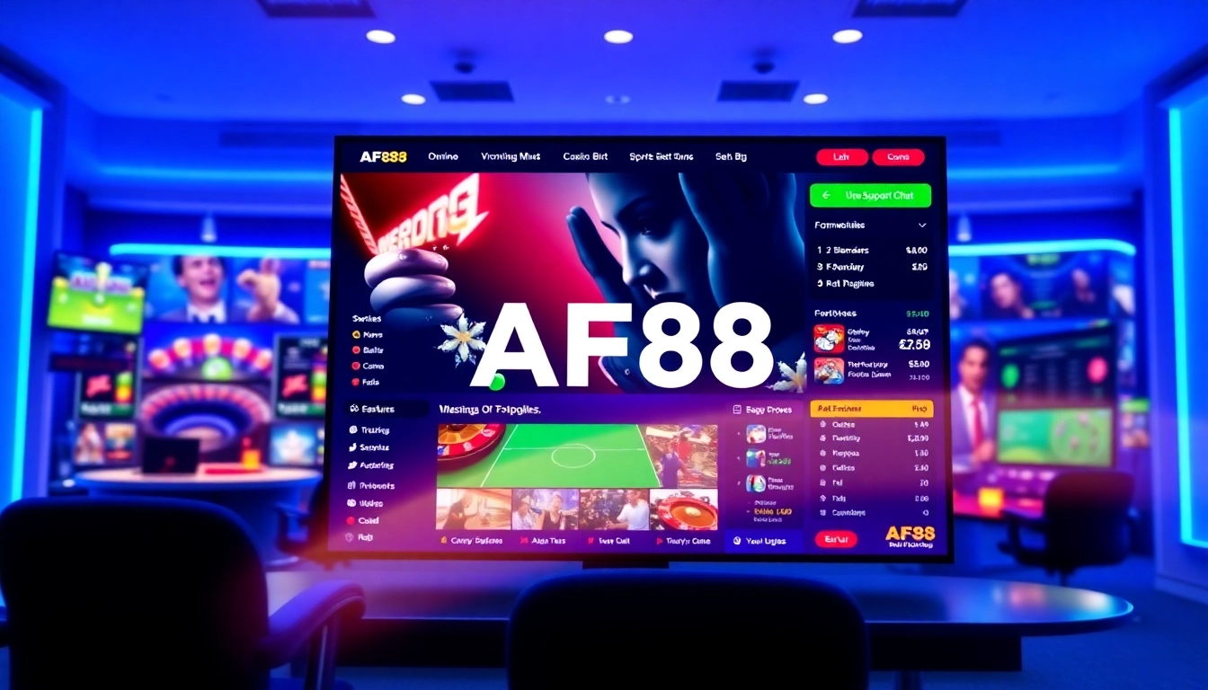 AF88 online betting platform showcasing vibrant casino and sports options.