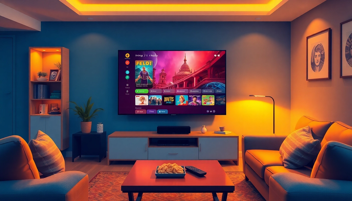 Experience the variety of content offered by iron IPTV in a cozy home entertainment setting.