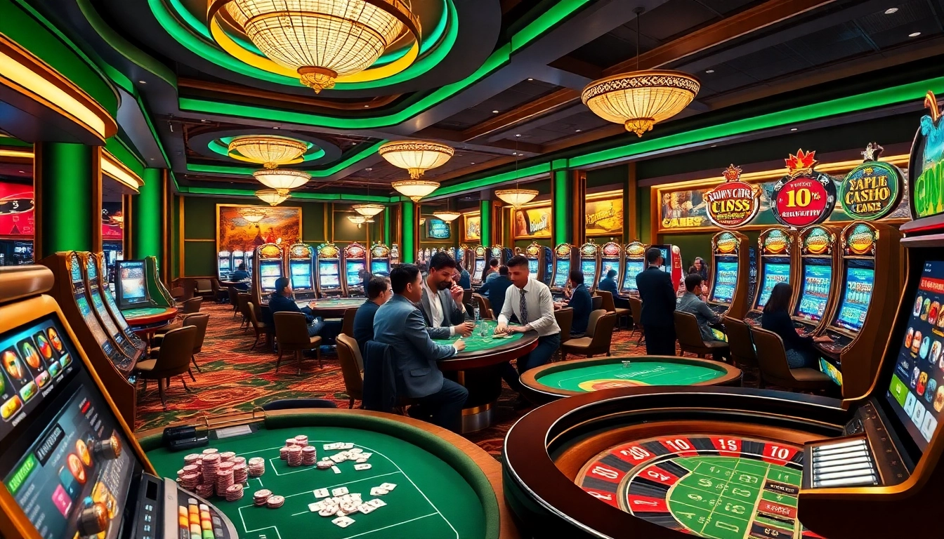 Players enjoying an exciting round at TT88 casino with vibrant slot machines and table games.