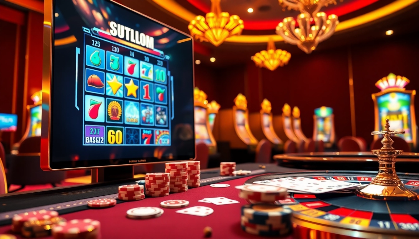 Experience thrilling Slot Online action with dynamic visuals of modern casino games and vibrant settings.