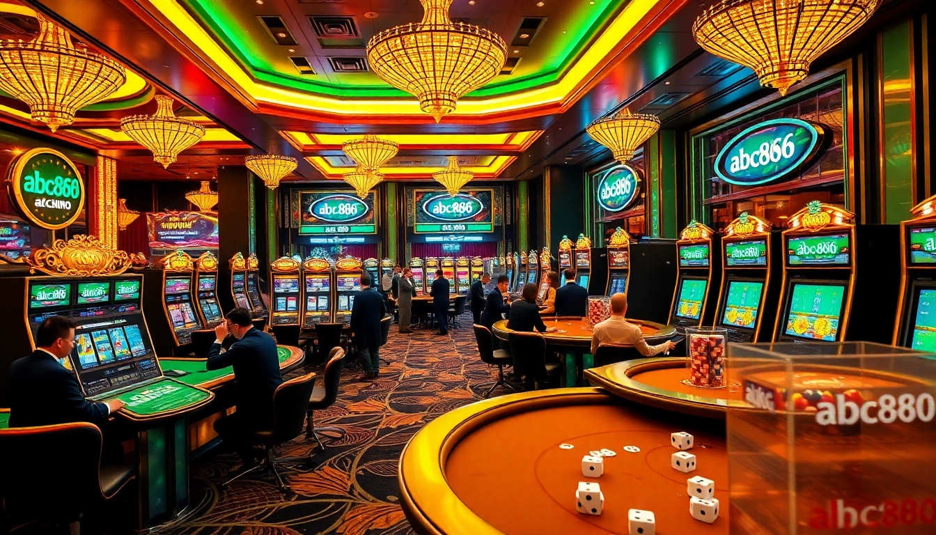Experience the thrilling atmosphere of abc888 online gambling with vibrant casino tables and engaging players.