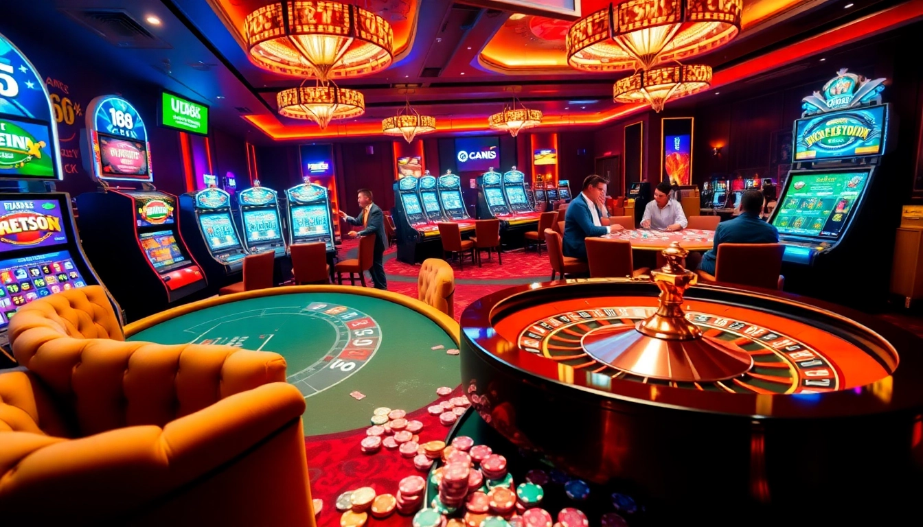 Engaging casino atmosphere showcasing UU88's thrilling games and professional gaming environment.