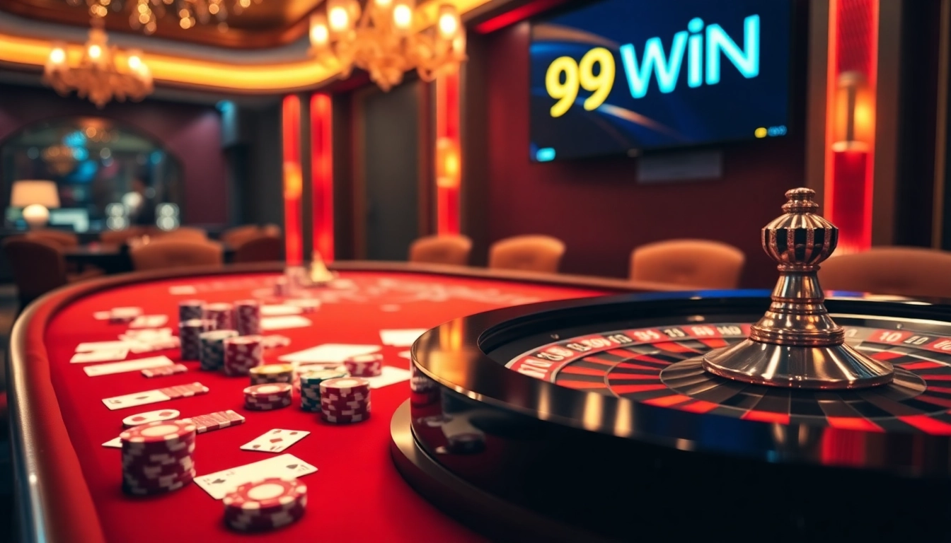 Experience 99WIN with exciting gameplay at a vibrant casino table full of action.