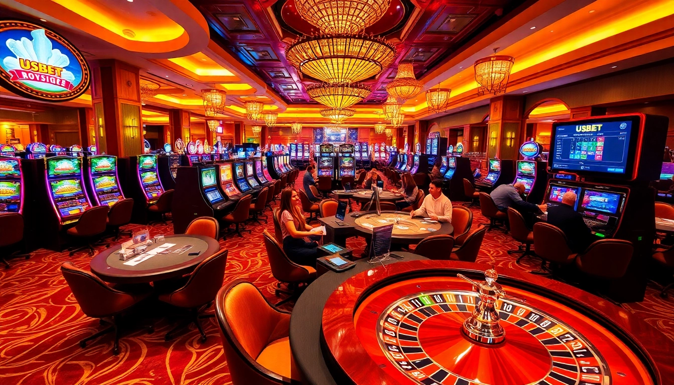 Experience thrilling gameplay at USBET with vibrant casino tables and exciting betting action.