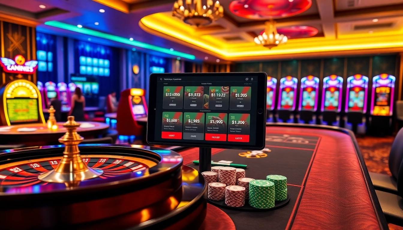 Players enjoying a vibrant online gambling experience at https://bu88.mex.com/ with roulette and poker tables.