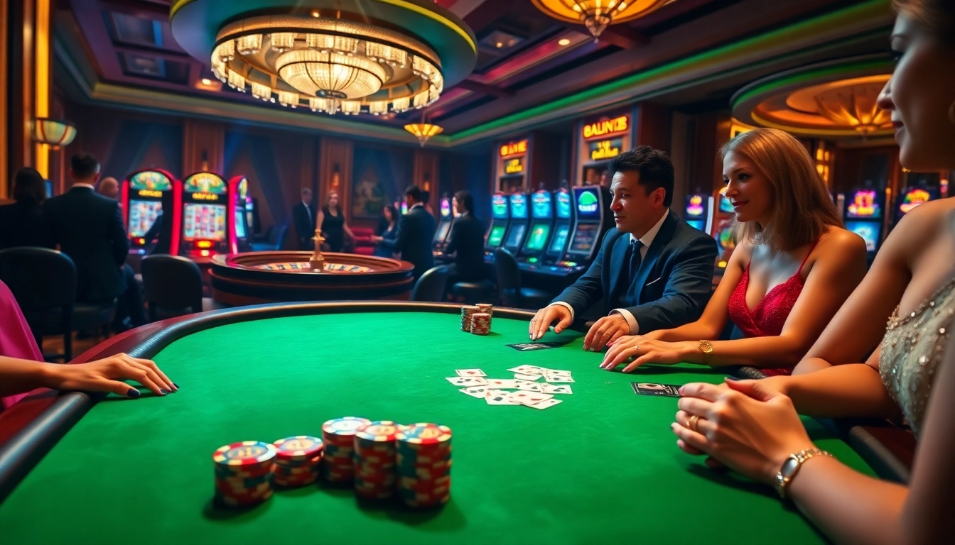 Gameplay excitement at xn88 casino with poker chips and vibrant casino ambiance.