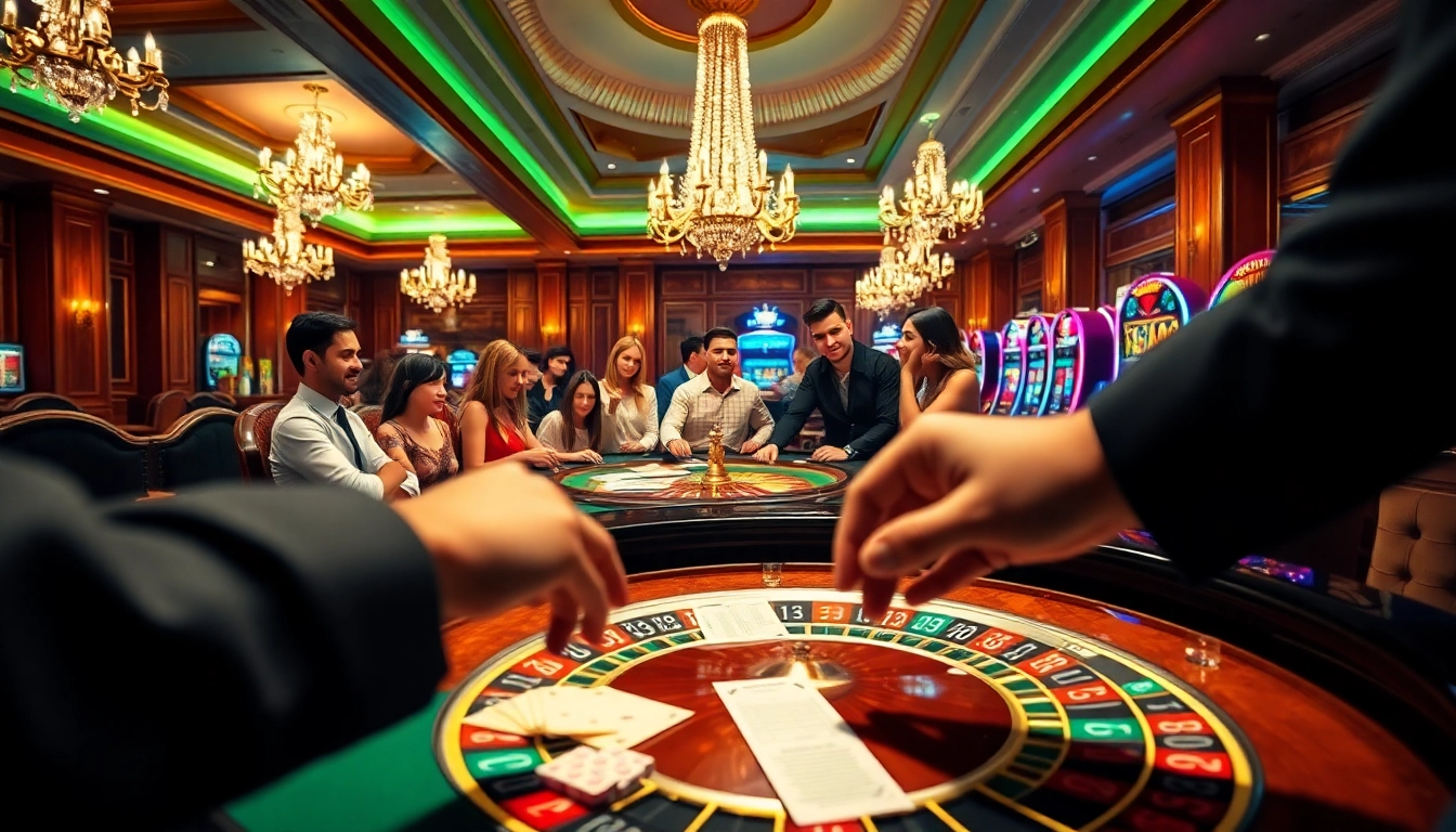 The excitement of placing bets at nhà cái 789win in a luxurious casino setting.