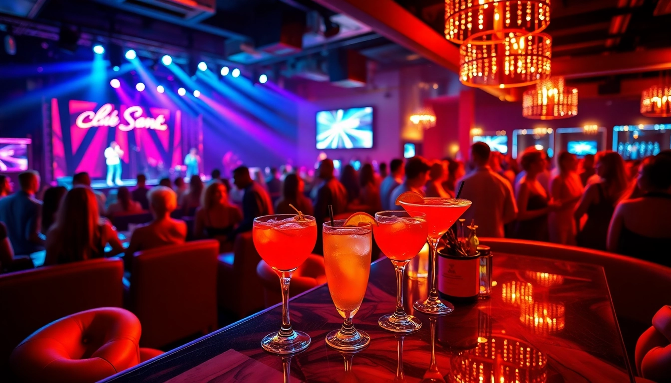 Dynamic nightlife at Club sxm with vibrant cocktails and stylish guests.