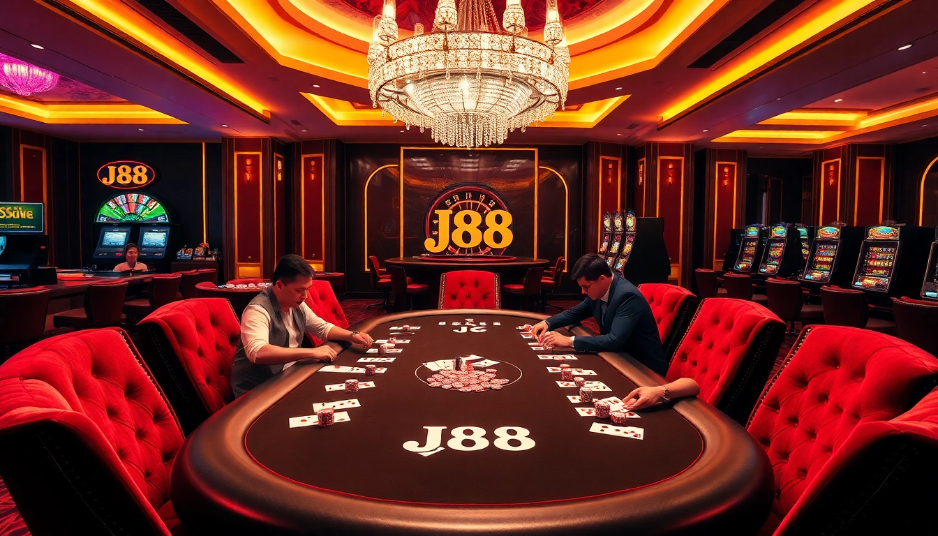 Experience high-stakes gaming at the j88 poker table surrounded by luxury and excitement.