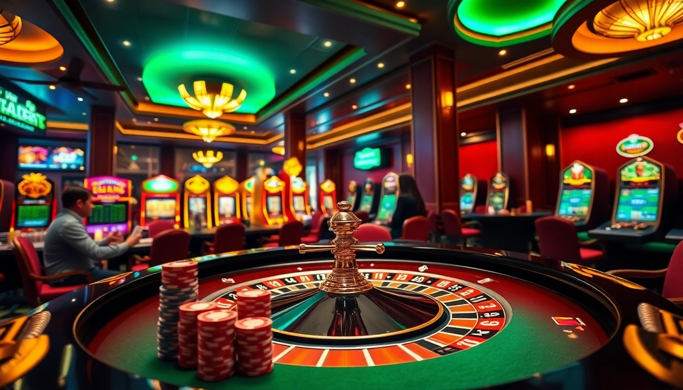 Exciting roulette action at rr88.se.net casino with players and poker chips.
