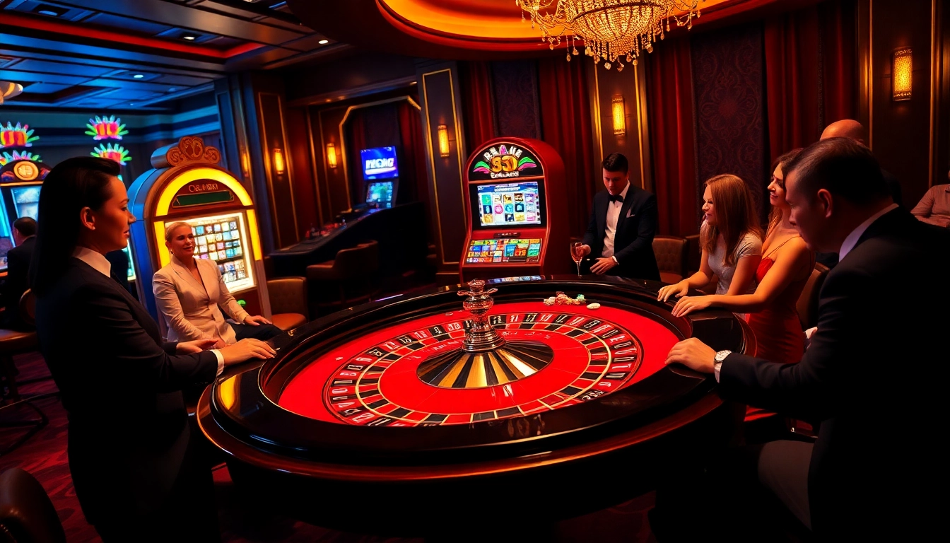 Experience high-stakes excitement at CM88's luxurious casino with vibrant tables and poker chips.
