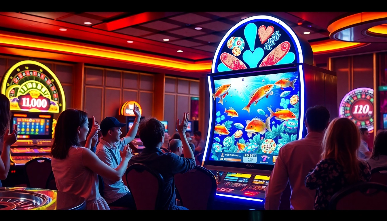 Engaging players enjoying the exciting bắn cá rikvip game in a vibrant casino environment.