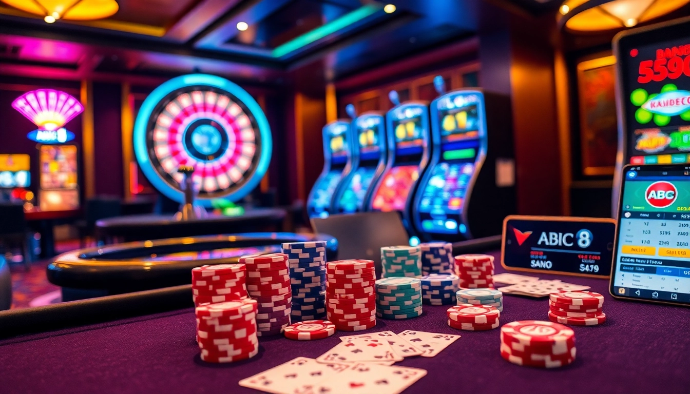 Experience the excitement of gambling at abc 8 with vibrant poker chips and a thrilling casino atmosphere.