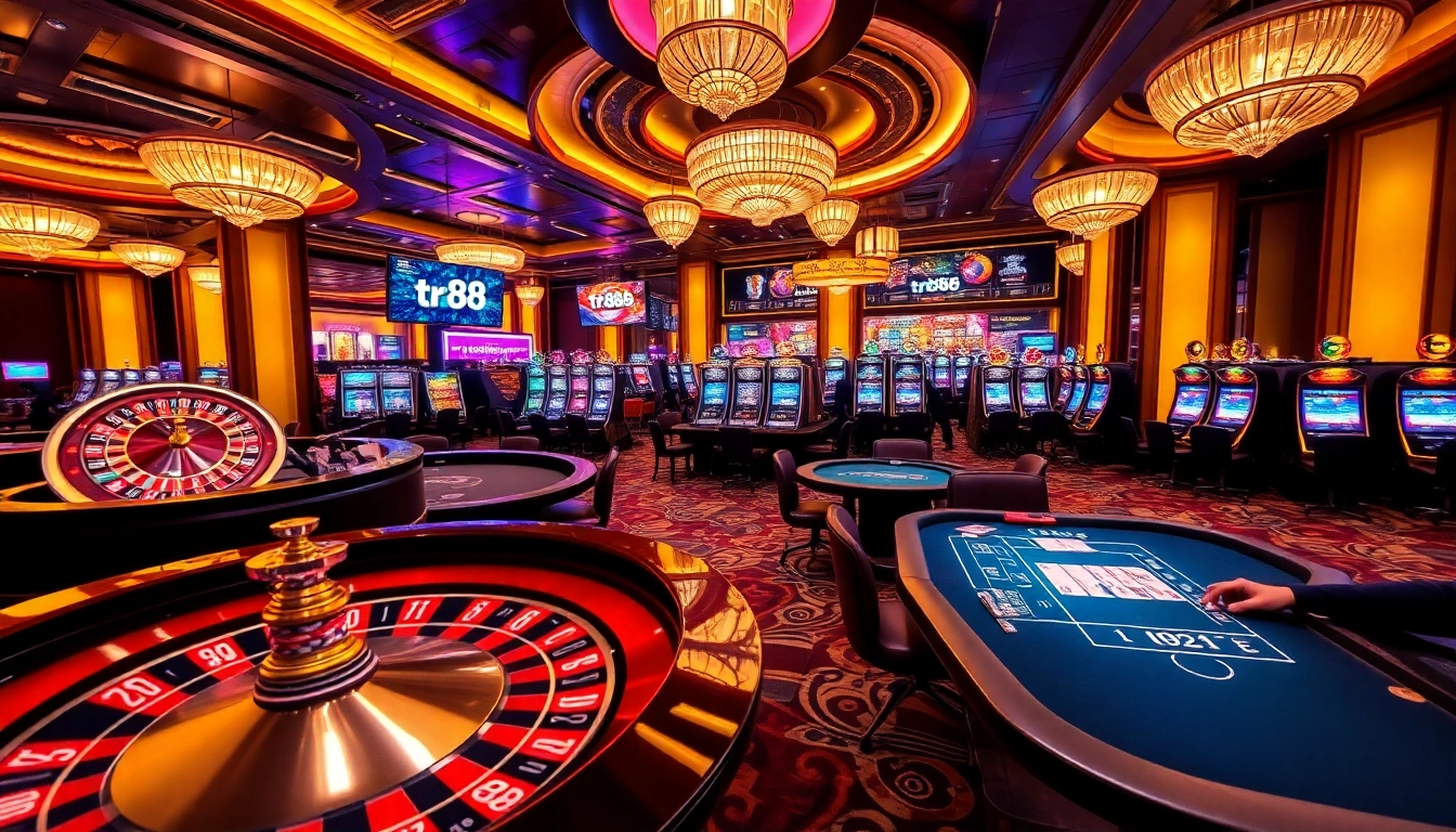 Experience the thrill of gaming at tr88 casino with vibrant tables and colorful chips.