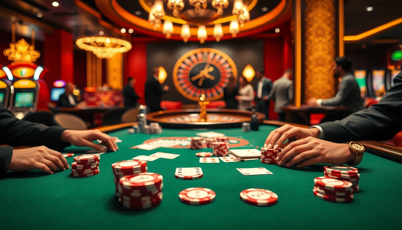 Experience thrilling gameplay with SC88 in a luxurious casino setting featuring high-stakes poker.