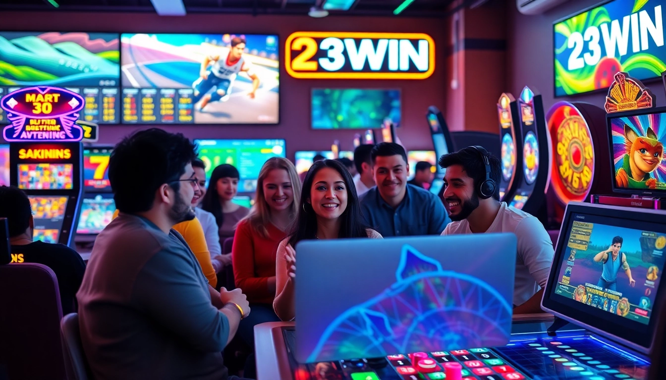 Dynamic gaming experience at 23WIN with players engaged in various online games.
