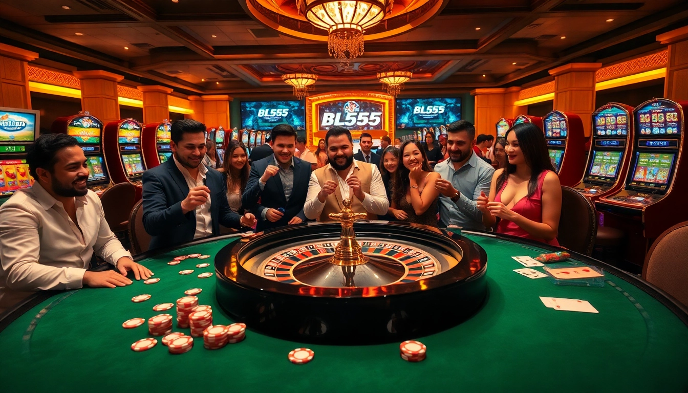 Engaged players at a lavish casino scene emphasizing https://bl555.training/ and strategic gameplay excitement.