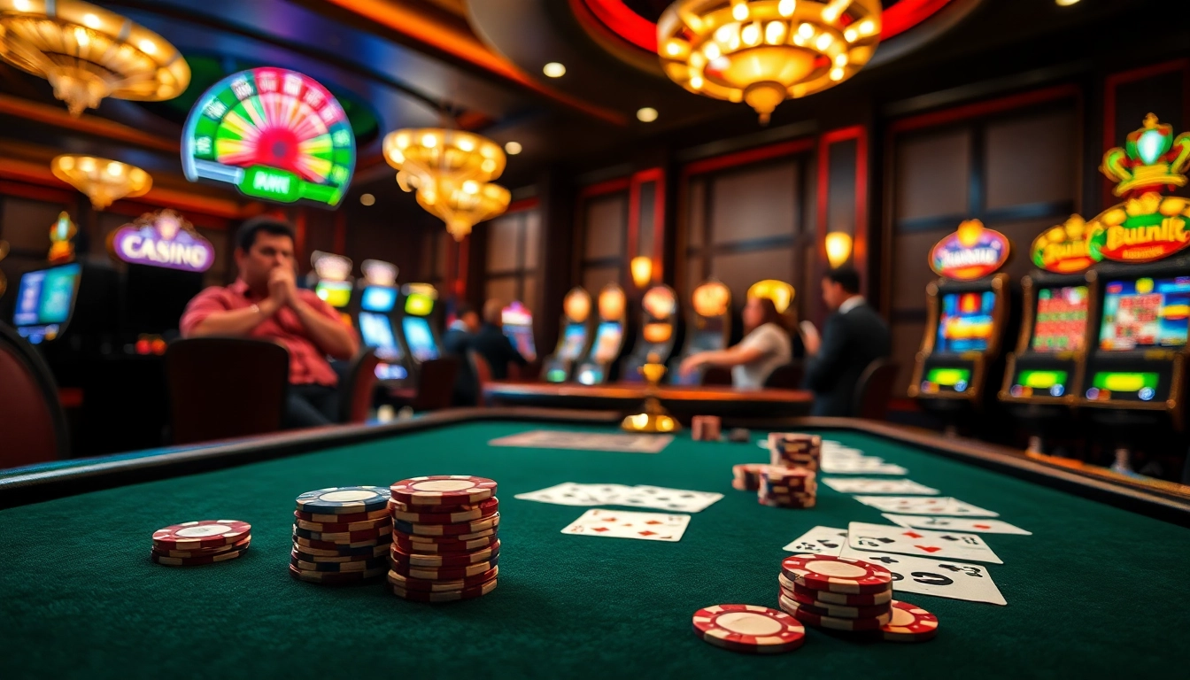Experience gambling excitement at uu88.com with vibrant slot machines and a roulette wheel.