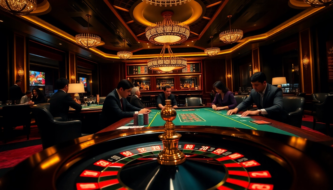 Engage in high-stakes poker at bem88's luxurious casino table featuring rich ambiance.