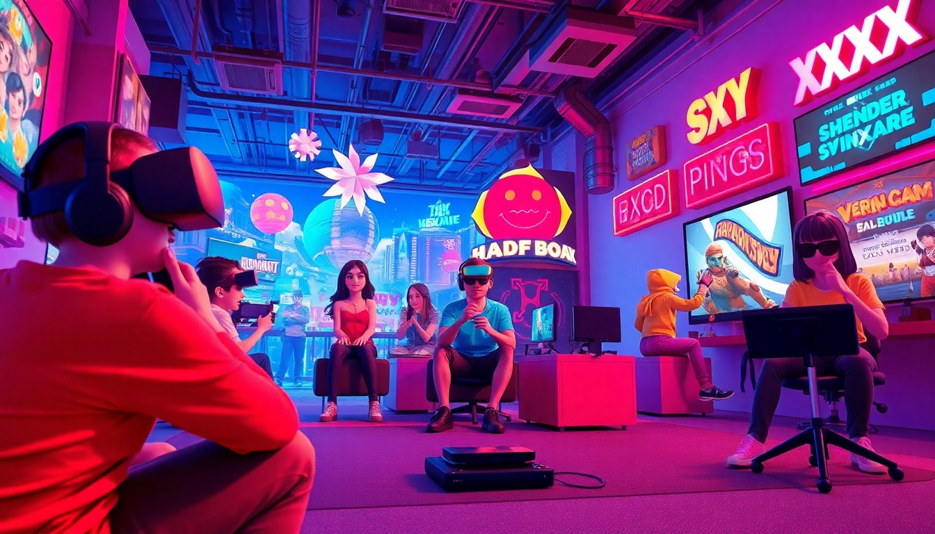 Explore exciting XXX games in a vibrant gaming environment filled with colorful characters and engaging scenarios.