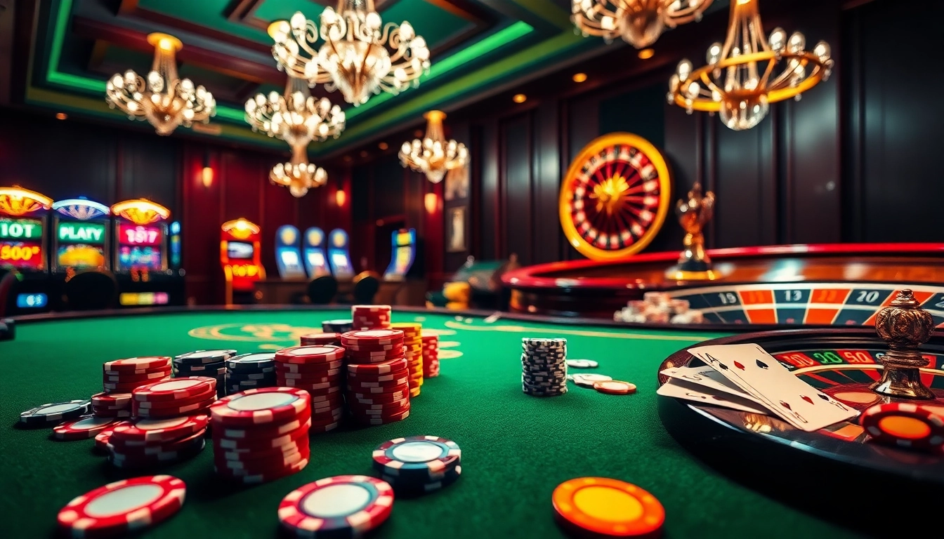 S8limited.com showcases a vibrant casino scene with high-stakes poker and roulette action, featuring poker chips and winning cards.