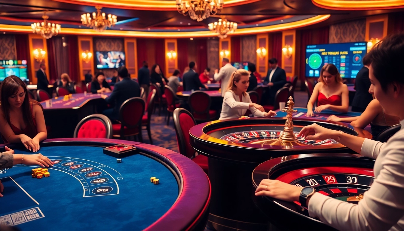 Experience the thrill of online gambling with bsport's engaging casino action featuring elegant tables and excited players.