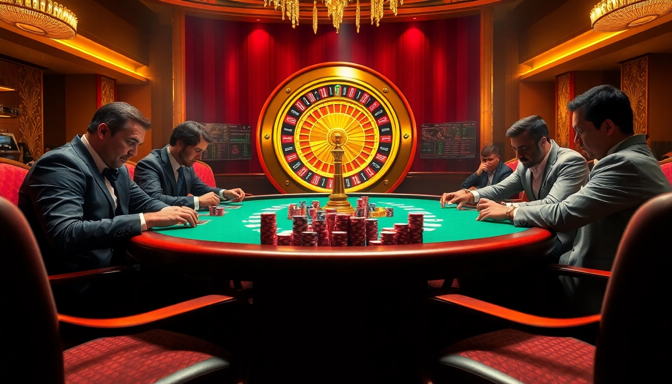 Experience the thrill with nhà cái 88BET at a luxurious poker table featuring players in a high-stakes game.