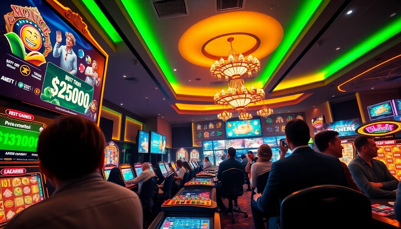 Vibrant online gambling scene showcasing stimmgewitter.org with casino games and energetic atmosphere.