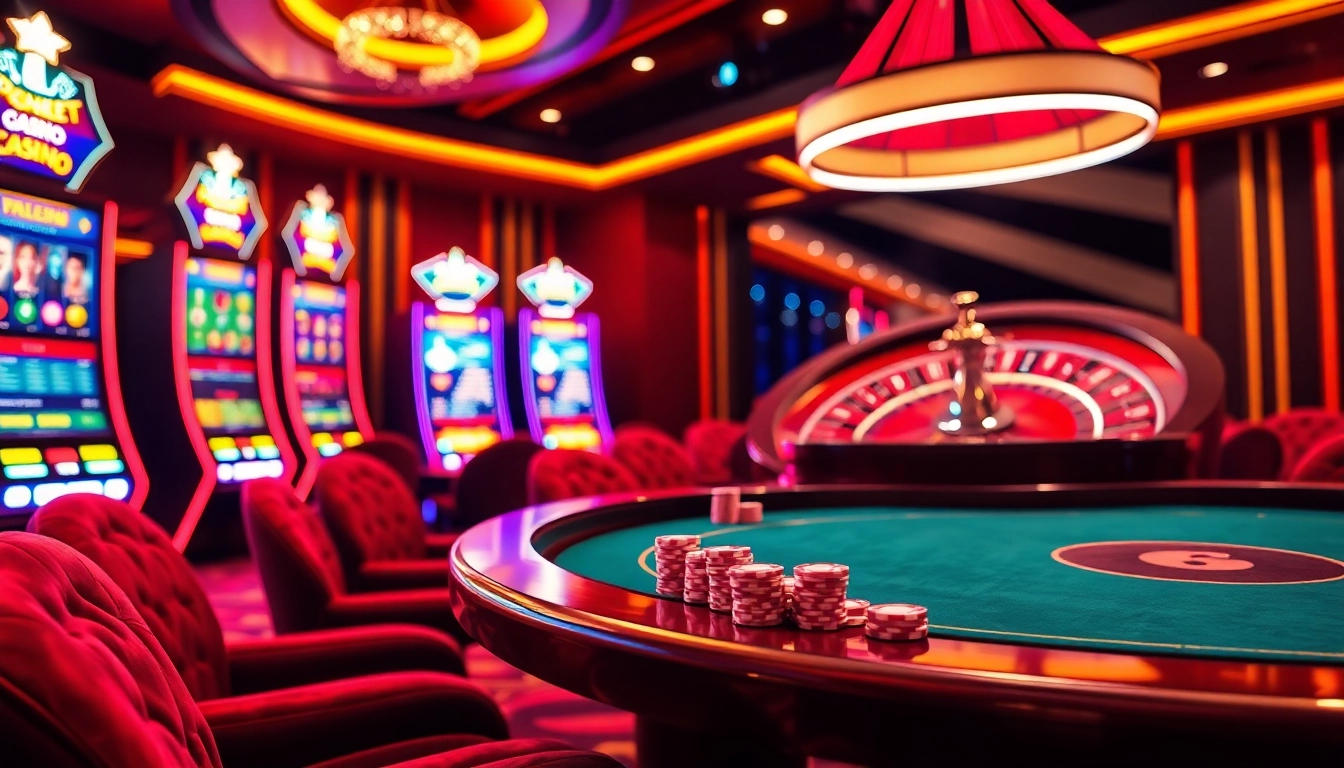 Engaging online gambling experience at https://mk8th.net/ with luxurious casino elements and vibrant colors.