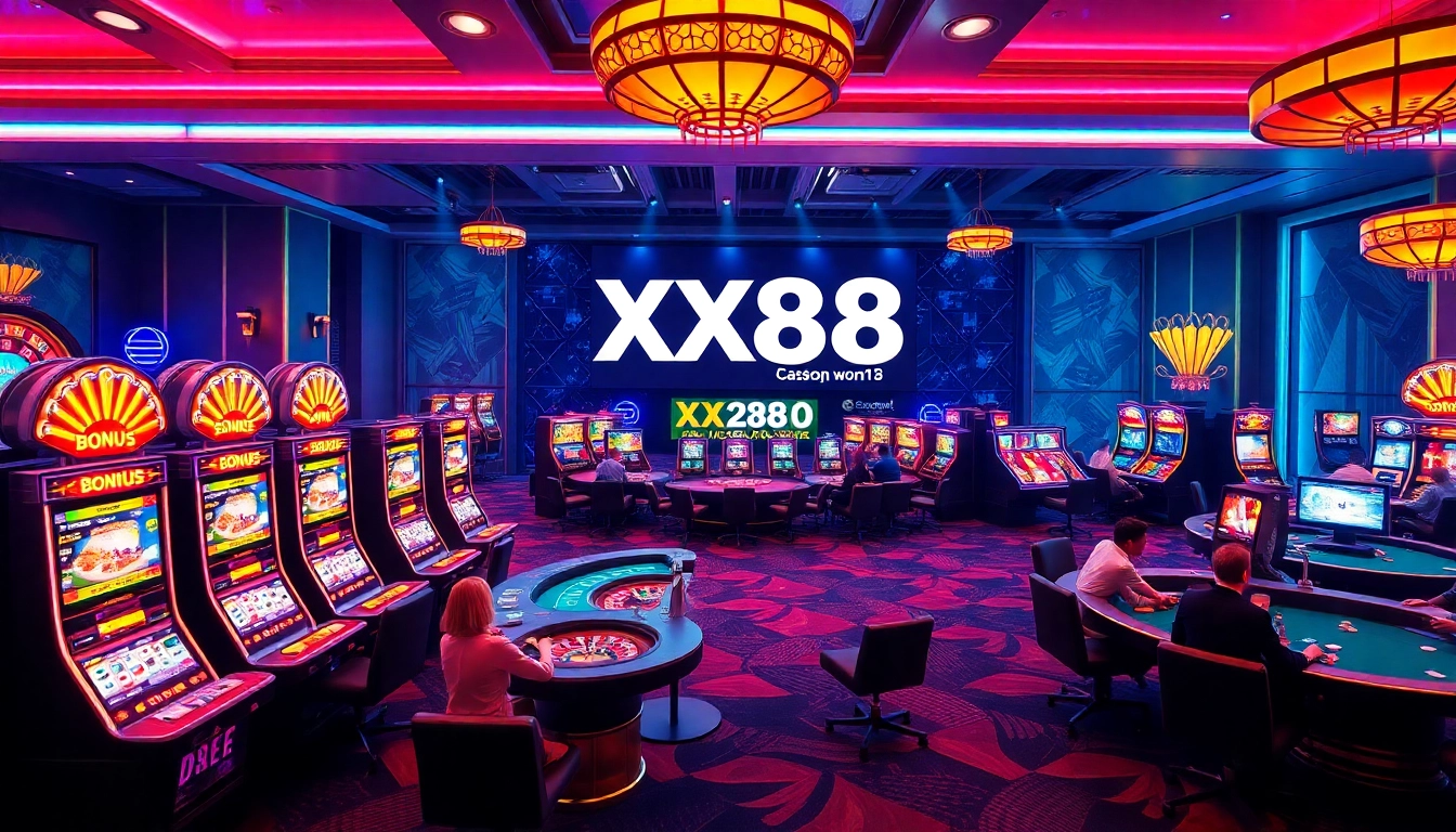 Experience the excitement of gameplay at the trang chủ XX88, showcasing vibrant casino games and immersive graphics.
