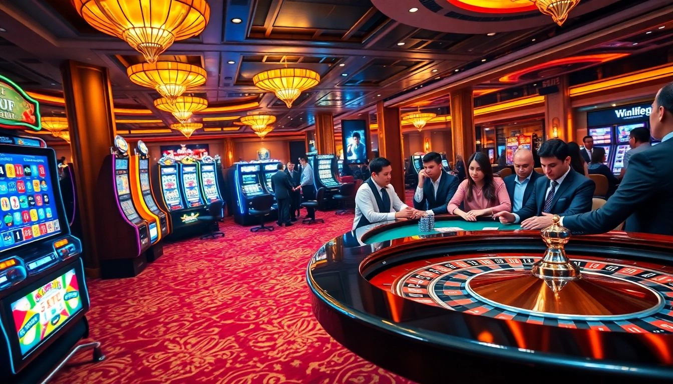 Experience excitement at https://s804.com/ with vibrant casino visuals featuring poker tables and slot machines.