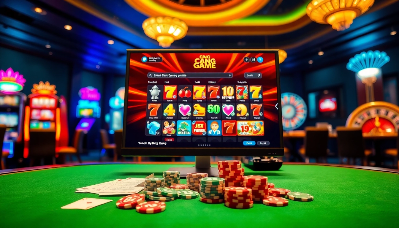 Experience thrilling games at cổng game 789club with colorful casino elements and a vibrant digital interface.