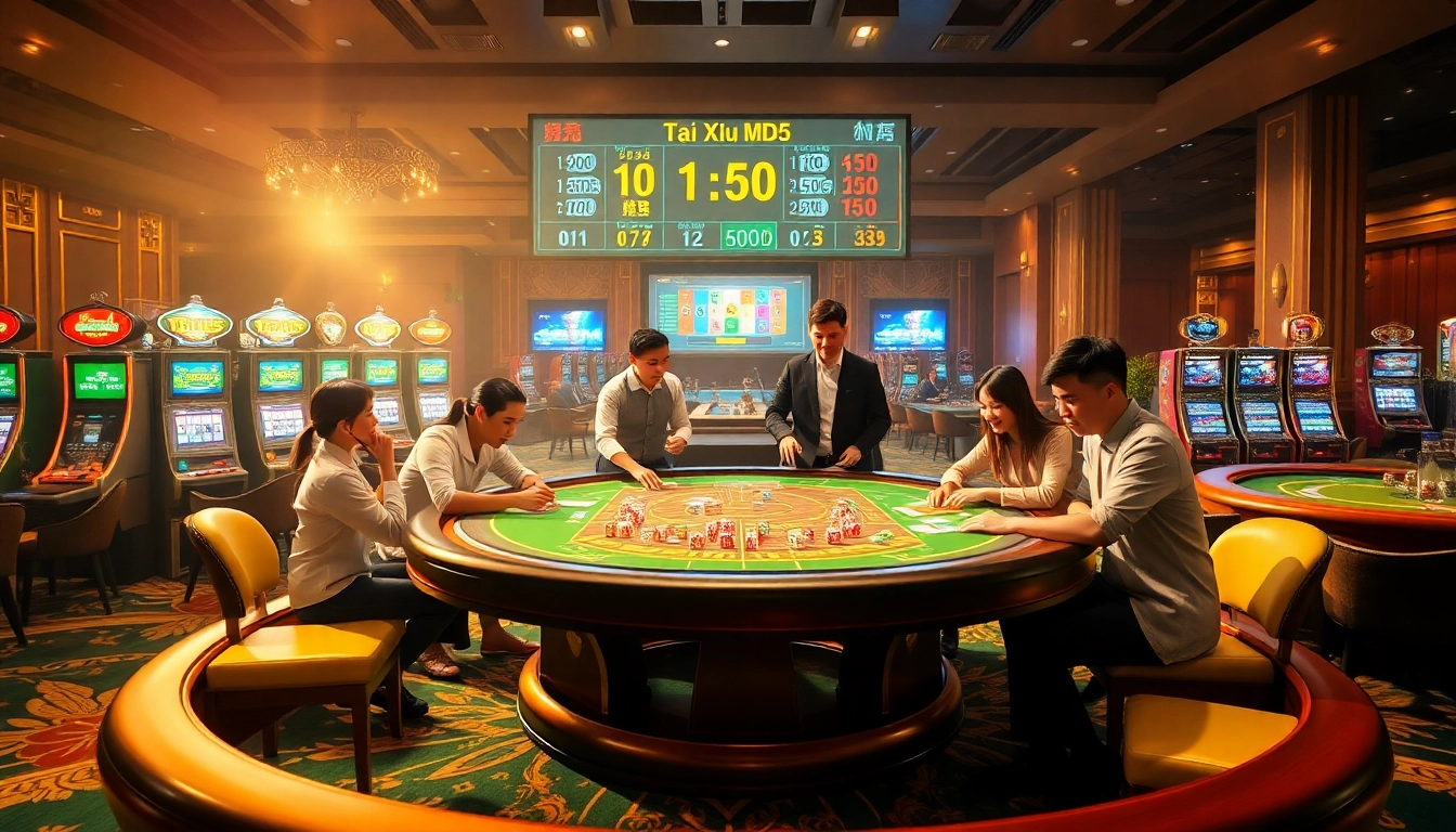 Experience the thrill of Tài Xỉu MD5 with exciting gameplay and vibrant casino atmosphere.