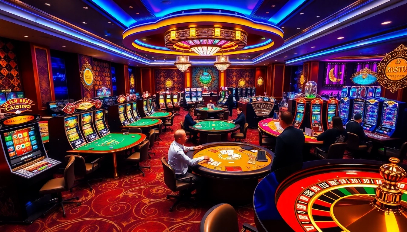 Experience the thrill of vvjl6 com with a vibrant casino scene of players enjoying table games.
